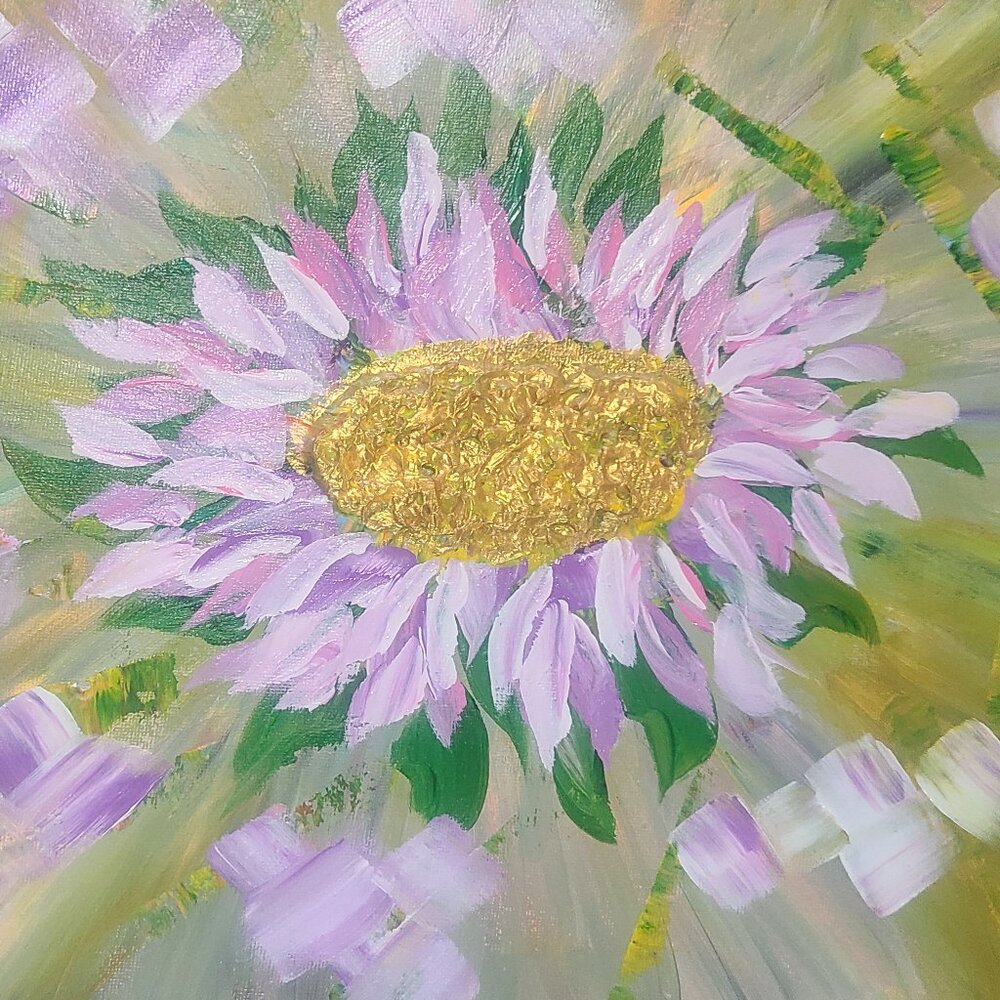 Golden Bloom - Acrylic on Canvas